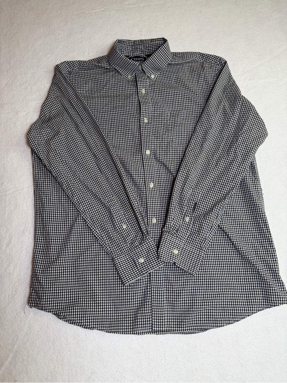 Chaps Gingham Button-Down Casual Shirt Business L